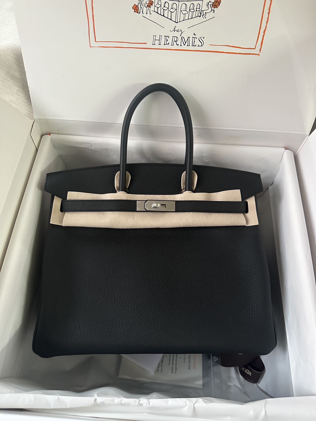 에르메스 버킨백 35 블랙 은장 토고가죽